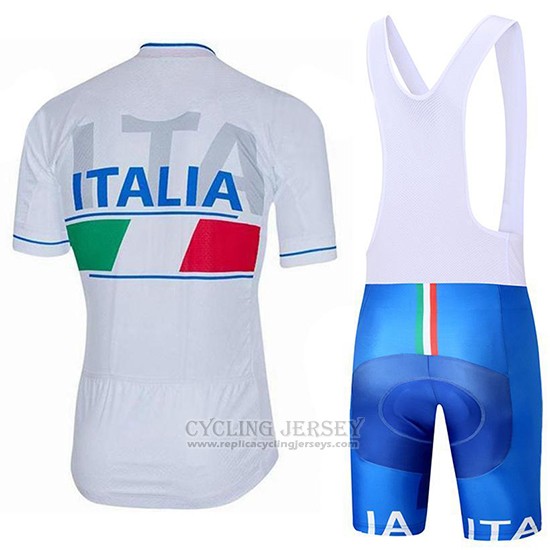2018 Cycling Jersey Italy White Short Sleeve and Bib Short